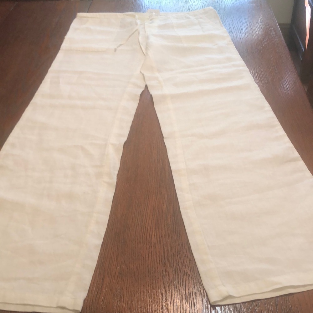 Victoria's Secret White Linen Beach Pants